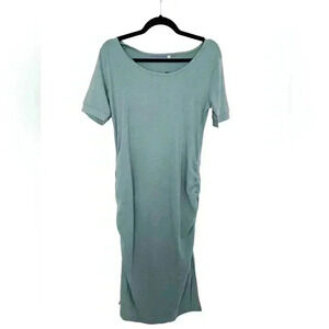 Bumpshow Jersey Bodycon Maternity Short Sleeve Runched Dress